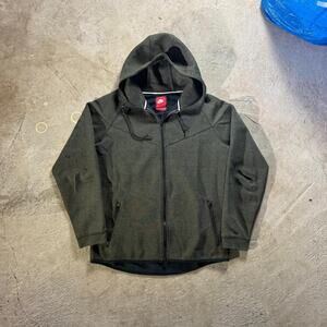 Olive Nike Tech Fleece Zip Up Hoodie Sweatshirt